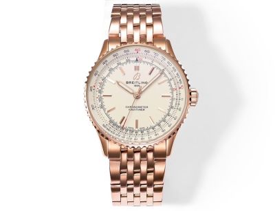 BREITLING Factory Aviation Chronograph 01 Rose gold steel case diameter 41mm Watch